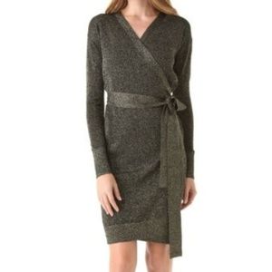 BRAND NEW DIANE VON FURSTENBERG GLITTER WRAP DRESS